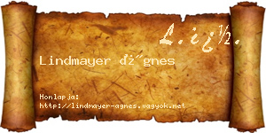 Lindmayer Ágnes névjegykártya